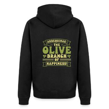 Spanisches Essen - Unisex Premium Bio Zip Hoodie - Schwarz - Hinten - Nico (187cm)
