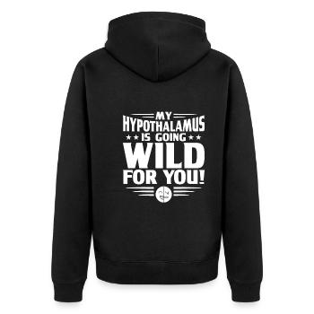 Psychologist - Unisex Premium Organic Zip Hoodie - black - Back - Nico (187cm)