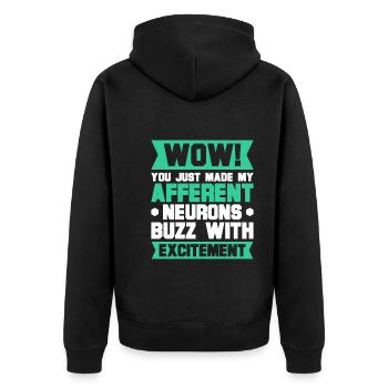Psychologist - Unisex Premium Organic Zip Hoodie - black - Back - Nico (187cm)