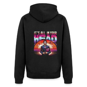 Psychologist - Unisex Premium Organic Zip Hoodie - black - Back - Nico (187cm)