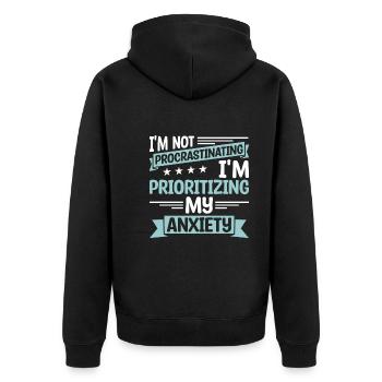 Psychologist - Unisex Premium Organic Zip Hoodie - black - Back - Nico (187cm)