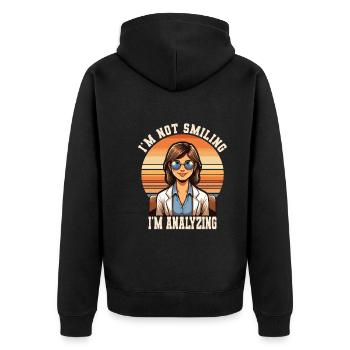 Psychologist - Unisex Premium Organic Zip Hoodie - black - Back - Nico (187cm)