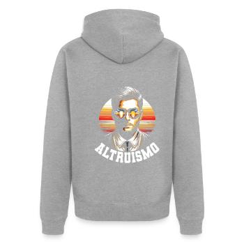 Psychologist - Unisex Premium Organic Zip Hoodie - heather grey - Back - Nico (187cm)