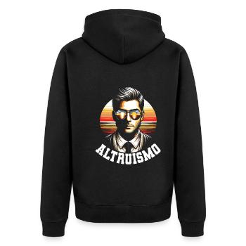 Psychologist - Unisex Premium Organic Zip Hoodie - black - Back - Nico (187cm)