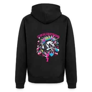 Kindergeburtstag - Unisex Premium Bio Zip Hoodie - Schwarz - Hinten - Nico (187cm)