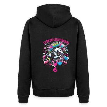 Kindergeburtstag - Unisex Premium Bio Zip Hoodie - Schwarz - Hinten - Nico (187cm)