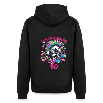 Kindergeburtstag - Unisex Premium Bio Zip Hoodie - Schwarz - Hinten - Nico (187cm)