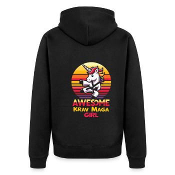 Krav Maga - Veste à capuche bio Premium Unisexe - noir - Dos - Nico (187cm)