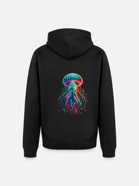 Jellyfish - Unisex Premium Organic Zip Hoodie - black
