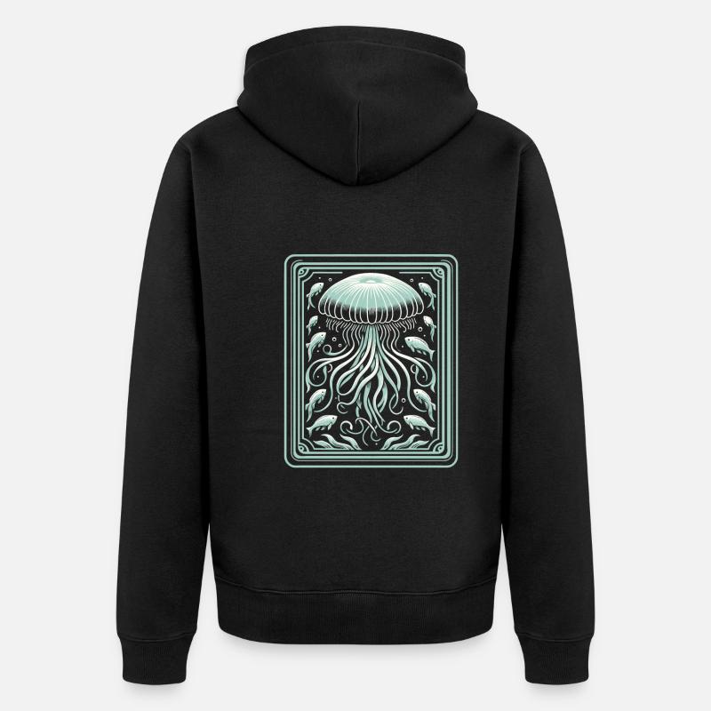 Méduse - Veste à capuche bio Premium Unisexe - noir