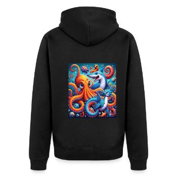 Méduse - Veste à capuche bio Premium Unisexe - noir - Dos - Nico (187cm)
