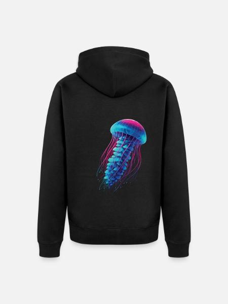 Jellyfish - Unisex Premium Organic Zip Hoodie - black