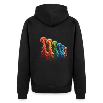 Méduse - Veste à capuche bio Premium Unisexe - noir - Dos - Nico (187cm)