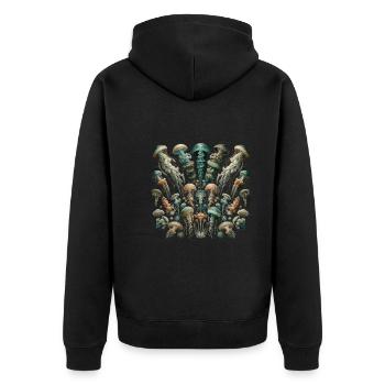 Méduse - Veste à capuche bio Premium Unisexe - noir - Dos - Nico (187cm)