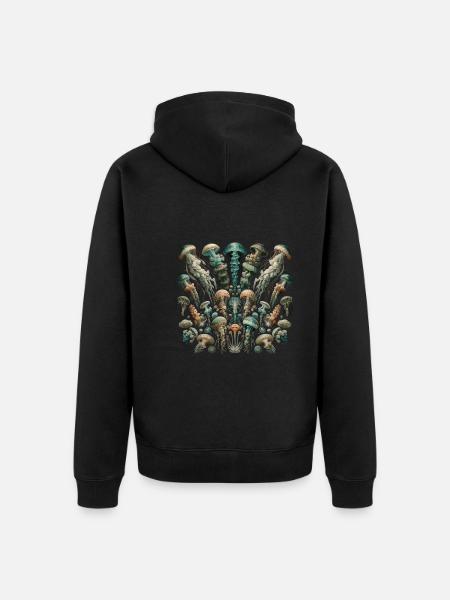Méduse - Veste à capuche bio Premium Unisexe - noir