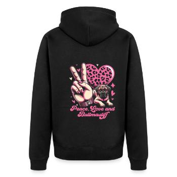 Bullmastiff (Bullmastiff) - Veste à capuche bio Premium Unisexe - noir - Dos - Nico (187cm)