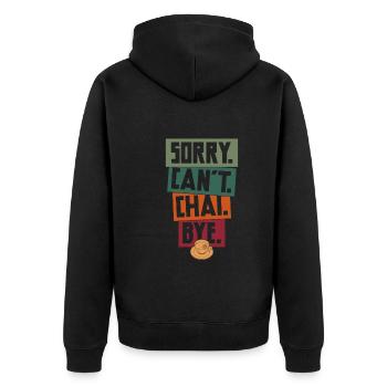 Chai - Unisex Premium Organic Zip Hoodie - black - Back - Nico (187cm)