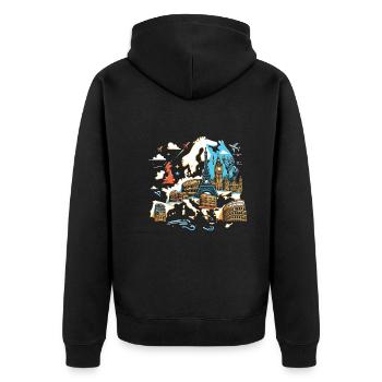 Vacances - Veste à capuche bio Premium Unisexe - noir - Dos - Nico (187cm)