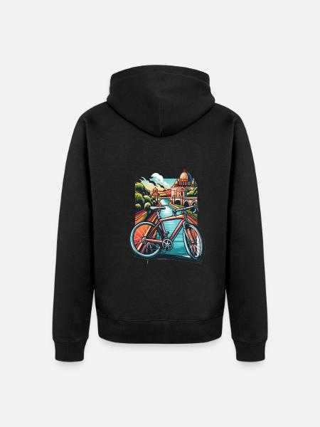 Cycling - Unisex Premium Organic Zip Hoodie - black