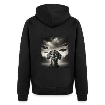 Teckel - Veste à capuche bio Premium Unisexe - noir - Dos - Nico (187cm)