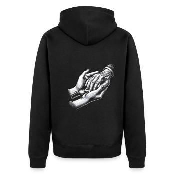 Geriatric nurse - Unisex Premium Organic Zip Hoodie - black - Back - Nico (187cm)