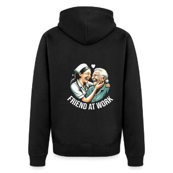 Geriatric nurse - Unisex Premium Organic Zip Hoodie - black - Back - Nico (187cm)