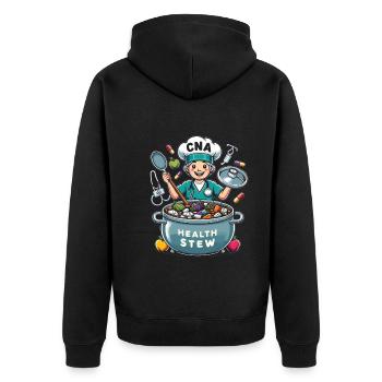 Geriatric nurse - Unisex Premium Organic Zip Hoodie - black - Back - Nico (187cm)