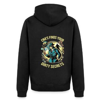 Geriatric nurse - Unisex Premium Organic Zip Hoodie - black - Back - Nico (187cm)
