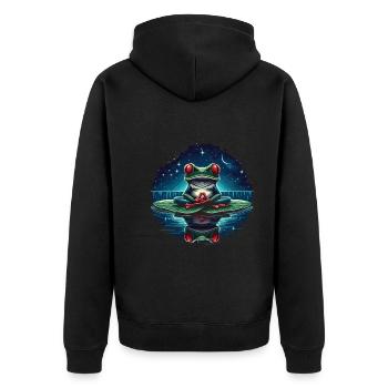Grenouille - Veste à capuche bio Premium Unisexe - noir - Dos - Nico (187cm)