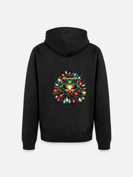 Frog - Unisex Premium Organic Zip Hoodie - black