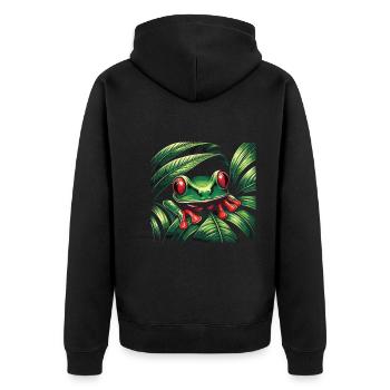 Grenouille - Veste à capuche bio Premium Unisexe - noir - Dos - Nico (187cm)