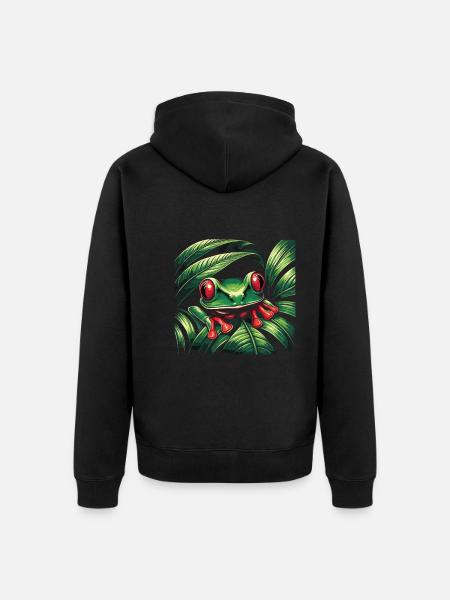 Frog - Unisex Premium Organic Zip Hoodie - black