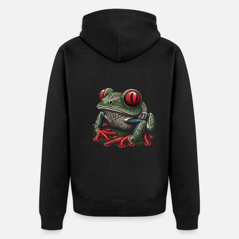 Frosch - Unisex Premium Bio Zip Hoodie - Schwarz