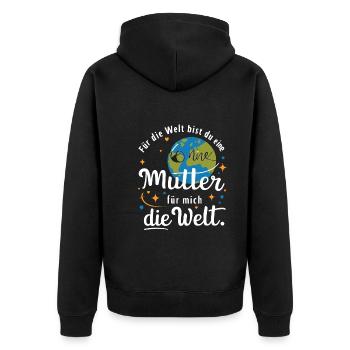 Mother’s Day - Unisex Premium Organic Zip Hoodie - black - Back - Nico (187cm)