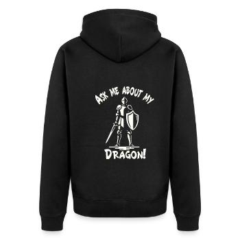 Mittelalter Markt - Unisex Premium Bio Zip Hoodie - Schwarz - Hinten - Nico (187cm)