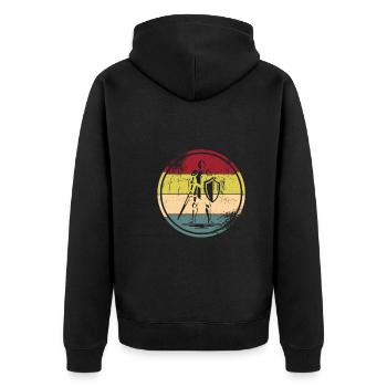 Mittelalter Markt - Unisex Premium Bio Zip Hoodie - Schwarz - Hinten - Nico (187cm)