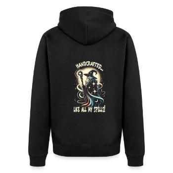 Mittelalter Markt - Unisex Premium Bio Zip Hoodie - Schwarz - Hinten - Nico (187cm)