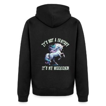 Mittelalter Markt - Unisex Premium Bio Zip Hoodie - Schwarz - Hinten - Nico (187cm)