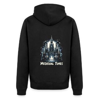 Mittelalter Markt - Unisex Premium Bio Zip Hoodie - Schwarz - Hinten - Nico (187cm)