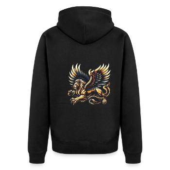 Mittelalter Markt - Unisex Premium Bio Zip Hoodie - Schwarz - Hinten - Nico (187cm)