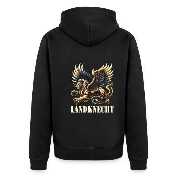 Mittelalter Markt - Unisex Premium Bio Zip Hoodie - Schwarz - Hinten - Nico (187cm)
