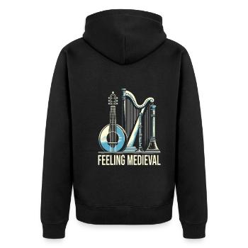 Mittelalter Markt - Unisex Premium Bio Zip Hoodie - Schwarz - Hinten - Nico (187cm)