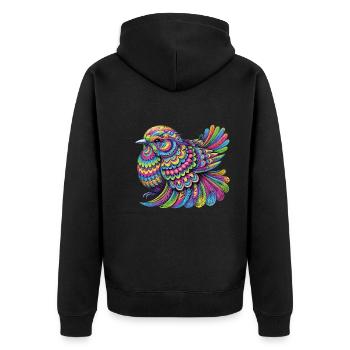 Hippie Festival - Unisex Premium Bio Zip Hoodie - Schwarz - Hinten - Nico (187cm)
