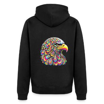 Hippie Festival - Unisex Premium Bio Zip Hoodie - Schwarz - Hinten - Nico (187cm)