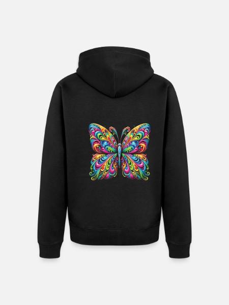 Hippie Festival - Unisex Premium Organic Zip Hoodie - black