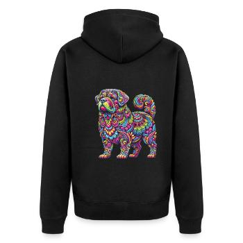 Hippie Festival - Unisex Premium Bio Zip Hoodie - Schwarz - Hinten - Nico (187cm)
