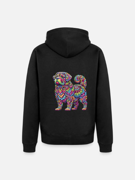 Hippie Festival - Unisex Premium Organic Zip Hoodie - black