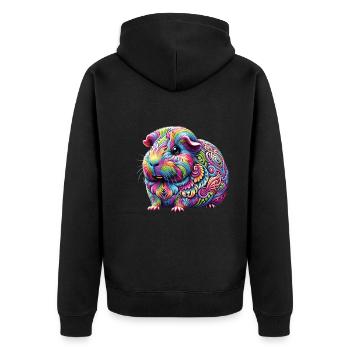 Hippie Festival - Unisex Premium Bio Zip Hoodie - Schwarz - Hinten - Nico (187cm)