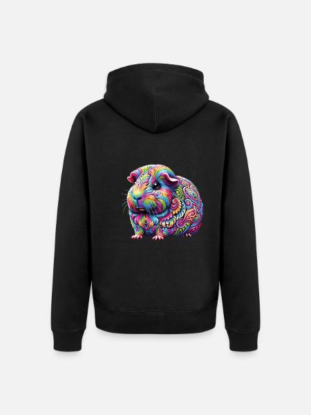 Hippie Festival - Unisex Premium Organic Zip Hoodie - black