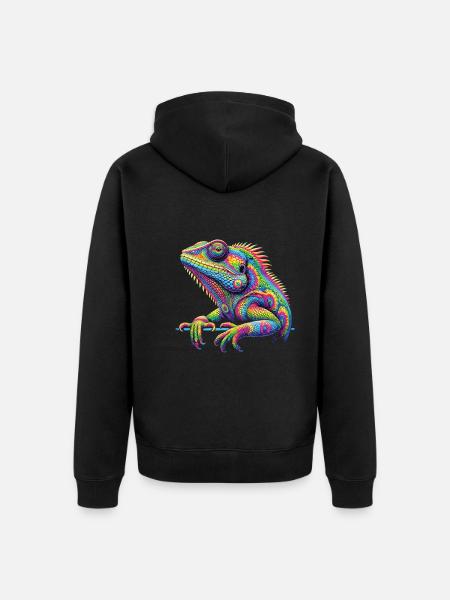 Hippie Festival - Unisex Premium Organic Zip Hoodie - black